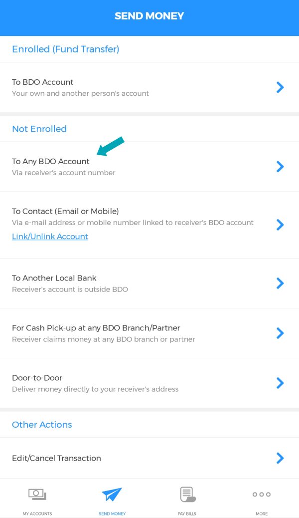Give through Bank Transfer / Direct Bank Deposit: BDO Mobile App ...